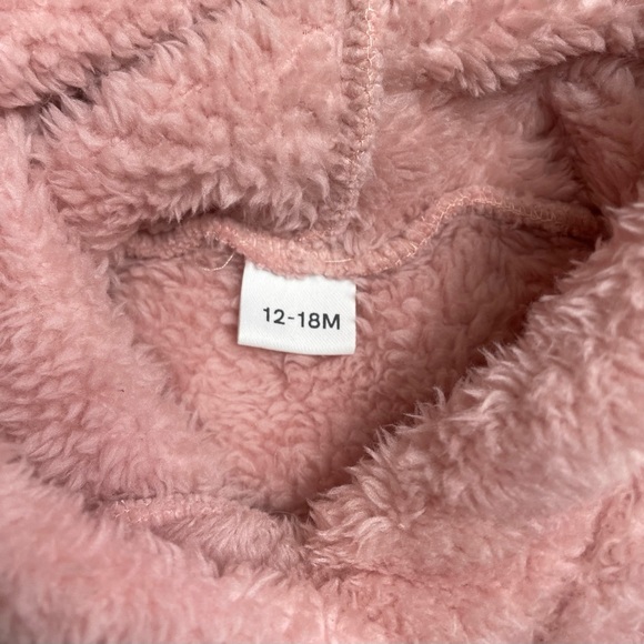 GIRLS PINK SOFT FLEECE HOODIE | 12-18 months - Picture 5 of 5